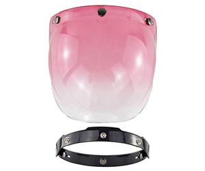 VBESTLIFE Visera de Casco Abierto Casco de Motocicleta Visera de Burbuja Accesorio para Cascos de Motocicleta (Rosa)