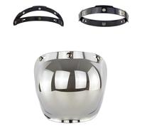 VBESTLIFE Visera para Casco de Cara Abierta, Escudo de Burbujas para Motocicleta con Protección UV a Prueba de Viento, Visera de Policarbonato con 3 Broches para Cascos 3/4, Retro de Amplio Campo de