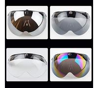 VBESTLIFE Visera Universal para Casco, Protector Solar a Prueba de Viento para Cascos de Motocicleta de Media Cara, Lente Deslizante de 3 Broches con Protección UV, Visera Teñida de Humo