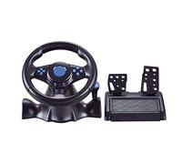 VBESTLIFE Volante de PC, Volante de Carrera de Juego de Rotación de 180 Grados con Pedal para para PC