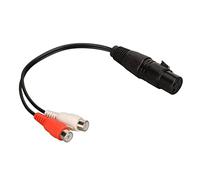 VBESTLIFE XLR a 2 RCA, XLR Hembra a 2 RCA Hembra Y Splitter Cable, 3 Pines RCA Dual a 1 XLR Hembra a Hembra Cable, para Consola Mezcladora, Amplificador de Potencia, Altavoz Activo