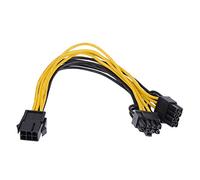 VBESTLIFE Zócalo de 6 Pines en Doble de 8 Pines (6 Pines + 2 Pines) o Tarjeta gráfica de 2 Puertos 6 Pines Macho Cable de alimentación PCI-E Cable de alimentación