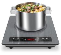 VBGK Placa de Inducción Portátil, 1800W Vitro Portatil, 10 Niveles de Calentamiento, Potencia y Temperatura Regulable, Temporizador, Bloqueo para Niños, Controles Táctiles, Fácil Limpieza