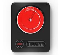 VBGK Vitroceramica Portatil 2000W, Cocina Eléctrica Portátil con 10 Niveles, Temporizador, Bloqueo de Seguridad, Controles Táctiles, Calefacción Rápida, Fácil Limpieza