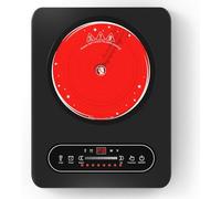 VBGK Vitroceramica Portatil 2000W, Vitro Portátil con Temporizador, 8 Niveles de Potencia, 220V~240V con Enchufe, Placa Eléctrica para Camping Compatible con Todo Tipo de Ollas