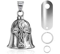 VBGURR 1 unidad Campana para motocicleta Biker Bell Campana para motocicleta con llavero Guardian Bell para motocicleta, accesorio para motocicleta (Cruz)