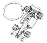 VBGURR Llavero de metal modelo de carreras 3D, llavero plateado de coche F1 para hombres, mujeres, niños y fanáticos de las carreras, regalo creativo y resistente de Fórmula 1 para Navidad, cumpleaños