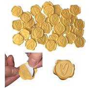 VBK 50 Sellos de Cera Autoadhesivos en Forma de Corazón Pegatinas de Sellos de Cera para Sobres, Invitaciones de Boda y Cartas, Sellos Dorados de Estilo Retro para Manualidades