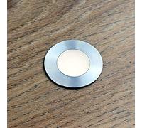 VBLED® Minifoco LED empotrable para el suelo, para el baño, acero inoxidable, IP67, resistente al agua (fijo), 0,3 W, 12 V CC, 15 lúmenes, 3000 K, con cable de 7 metros