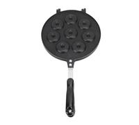 VBLKUYDPR Aluminum Alloy Donut Mold Baking Pan, Non Stick Waffle Cake Pan with Ergonomic Handheld Handle for Even Heating, Versatile Donut Baking Tray for Cupcakes Cookies and Pastries