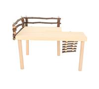 VBLKUYDPR Juguetes de Madera para Que los hámsters trepen: Plataforma de Tronco Natural con Escalera Ajustable para Comer, Jugar y Descansar; Parque de Actividades para Mascotas pequeñas,