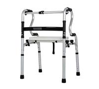 VBNCUUIOPO Andador plegable de cuatro ruedas de acero inoxidable sin rueda para ancianos ayuda a levantarse y caminar (con placa de asiento) bastón antideslizante con hospital