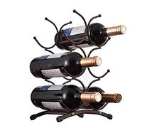VBNCUUIOPO Botellero de vino, soporte para botellas de vino, diseño de metal premium, se adapta fácilmente a 6 botellas, decorativo para tu vino favorito para el hogar, estante portátil para vino