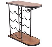 VBNCUUIOPO Estante de vino tinto para 8 botellas, resistente, soporte para vino tinto, estante para botellas de vino con colgador de copas de vidrio, compatible con bar, club, hogar, bodega, bodega