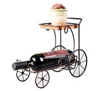 VBNCUUIOPO Estante de vino vintage para decoración del hogar, vitrina de vino, estilo retro europeo, minimalista, coche de cuatro ruedas con flores, 30 x 12,5 x 24,5 cm