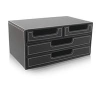 VBNCUUIOPO Leatherwear - Organizador de cajones de escritorio para facturación de sobres, gabinete de almacenamiento pequeño de cuatro cajones para oficina, estantes de periódicos de escritorio A4