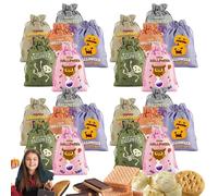 Vbnuyhim Bolsas de Halloween, bolsas de caramelo de Halloween | Bolsa de caramelos de Halloween 24 piezas para golosinas - Bolsas para dulces o golosinas con cordón, bolsa Happy Halloween para
