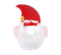 Vbnuyhim Sombrero de Papá Noel para perros, sombrero de gato de flores con barba de felpa realista, disfraz ajustable para cachorros, cómodos sombreros para perros para recuerdos de fiesta