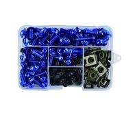 VBNYBA Motocicleta Tornillo Compatible con para ZZR 400 600 1100 1200 1400 Kit Tornillos Y Pernos Carenado De Motocicleta Clips Tuerca Kits Tornillos De Carenado De Carrocería Motocicleta(Blue)