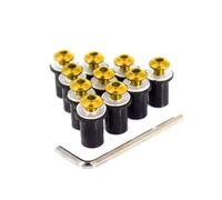VBNYBA Motocicleta Tornillo Compatible con Suzuki para GSR750 para GSXR600 para GSXR750 para SV650 Kit De Tornillos Y Tuercas De Sujeción para Parabrisas De Motocicleta M5 5 Mm 10 Piezas(Yellow)