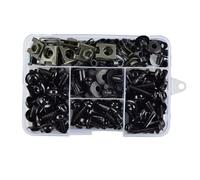 VBNYBA Motocicleta Tornillo Compatible con XLV600 para XLV650 para XLV700 para Transalp para FMX para NX para XRV650 T Tornillos De Carenado De Motocicleta Kit De Clips De Tuercas 195 Piezas(Black)