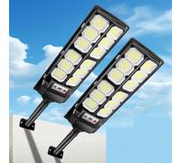 VBOK IGFE Farolas Solares Exterior 600W,Farola Potente con Control Remoto,IP66 Impermeable Luz Solar Exterior Sensor de Movimiento,Foco Solar Luz de Seguridad para Jardín,Patio,Parcela,2 Paquetes