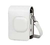 VBPBHFFNMW Bolsa de cámara de película instantánea híbrida PU Caja Negra de Cuero Negro Blanco Caja de Transporte Bolsa de Hombro Ajuste for Fujifilm Instax Mini Liplay Bolso de la cámara(Wit)