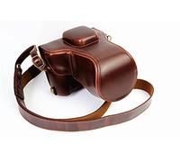 VBPBHFFNMW Cinturón de Cuero de la Bolsa de Lentes de 18-50 mm for diseño de batería Abierta PU Bolsa de Cuero de Cuero Ajuste for Fuji XT10 XT20 XT30 Bolso de la cámara(Coffee)