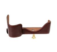 VBPBHFFNMW Estuche de cuero for cámara, medio cuerpo, apto for Sony ILCE-7M2, A7 Mark II, A7R II, estuche inferior de cuero, batería abierta. bolso para cámara(Coffee)