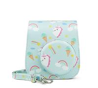 VBPBHFFNMW PU Leather Camera Bag Shoulder Strap Bag Camera Protective Cover Bag Fit For Fujifilm Fit For Mini 11 9 8 Bolso de la cámara(Unicorn)