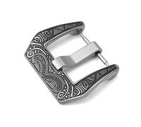 VBPCEFZTLK 1 Uds exquisita hebilla de acero inoxidable tallada for correa de reloj ancho 18mm 20mm 22mm 24mm correa de cuero de Metal hebilla de correa de reloj Hebilla de mesa(Black 20mm)