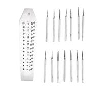 VBPCEFZTLK 15pcs / SET 36 Agujeros Tablero de acero 7-20 Herramienta de perforación de la esfera del reloj + 14pcs Tornillo Tap Tapping Accesorios Kit Herramienta de mano for relojero kit de herramien