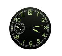 VBPCEFZTLK 38.9mm dial negro luminosos números verdes + reloj manos en forma de devanado de mano 6497 St36 Movimiento de reloj Esfera del reloj(No 2)