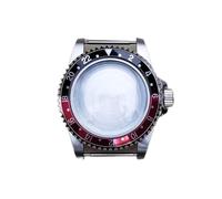 VBPCEFZTLK 39. Caja de reloj de acero inoxidable de 5 mm Espejo acrílico para NH35 NH36 Movimiento mecánico caja de reloj (Black Red)