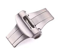 VBPCEFZTLK Accesorios de hebilla de reloj dorado negro 22mm 20mm aptos for Panerai Acero inoxidable doble botón cierre de mariposa hebilla plateada Hebilla de mesa(Silver 20mm no logo)