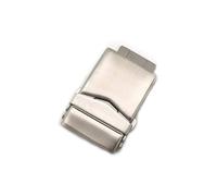 VBPCEFZTLK Acero inoxidable sólido seguro doble botón plegable reloj hebilla mariposa cierre desplegable for correa de reloj negro plata 18/22mm Hebilla de mesa(22mm silver)