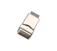 VBPCEFZTLK Acero inoxidable sólido seguro doble botón plegable reloj hebilla mariposa cierre desplegable for correa de reloj negro plata 18/22mm Hebilla de mesa(18mm silver)
