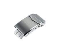VBPCEFZTLK Ajuste for el cierre del reloj San Martin Cierre plegable cepillado con seguridad 18 mm 20 mm Hebilla de despliegue de acero inoxidable 316L sólido Hebilla de mesa(Silver 20mm)