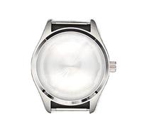 VBPCEFZTLK Caja de reloj de 40 mm para hombre, compatible con Seiko Nh35 Nh36, movimiento de esfera de acero inoxidable cepillado y pulido, resistente al agua, 100 m, color plateado