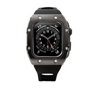 VBPCEFZTLK Caja de reloj de acero inoxidable compatible con Apple Watch, adecuada para 4/5/6/SE, correa de silicona de 1.732 pulgadas compatible con la funda de reloj IWatch (F)
