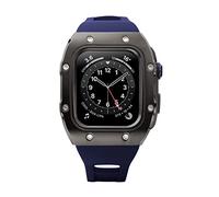 VBPCEFZTLK Caja de reloj de acero inoxidable compatible con Apple Watch, adecuada para 4/5/6/SE, correa de silicona de 1.732 pulgadas compatible con la funda de reloj iWatch (E)