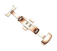 VBPCEFZTLK Cierre de despliegue Doble empuje Automático Hebilla de mariposa Botón de presión Cierre de reloj plegable 18 mm 20 mm 22 mm 24 mm Hebilla de mesa(18mm rose gold)