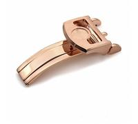 VBPCEFZTLK Cierre De Hebilla Plegable De Despliegue De Acero Inoxidable Apto For Cuero De Lona IWC Accesorios De Reloj De Cocodrilo Genuino Parte 18mm Hebilla de mesa(Rosegold buckle-01)