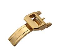 VBPCEFZTLK Cierre De Hebilla Plegable De Despliegue De Acero Inoxidable Apto For Cuero De Lona IWC Accesorios De Reloj De Cocodrilo Genuino Parte 18mm Hebilla de mesa(Gold buckle)