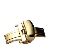 VBPCEFZTLK Cierre de mariposa de acero inoxidable for reloj, correa de reloj, cierre de correa de repuesto, correa de reloj de 22mm, cierre de mariposa Hebilla de mesa(Gold)