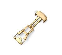 VBPCEFZTLK Cierre desplegable de acero inoxidable apto for cuero Omega/correa de reloj de goma accesorios 16mm 18mm 20mm hebilla plegable oro rosa plata Hebilla de mesa(Gold nologo-16mm)