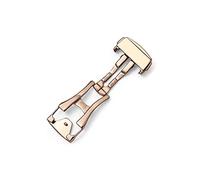 VBPCEFZTLK Cierre desplegable de acero inoxidable apto for cuero Omega/correa de reloj de goma accesorios 16mm 18mm 20mm hebilla plegable oro rosa plata Hebilla de mesa(Rosegold nologo-20mm)