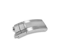VBPCEFZTLK Correa de reloj de acero inoxidable de 16MM, cierre de hebilla, cierre de correa de reloj, reparación de correa, piezas modificadas Hebilla de mesa(Silver)