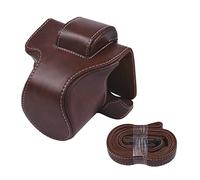 VBPCEFZTLK Estudio fotográfico PU Protección de la bolsa de cuero Protección de la bolsa Mini bolsa de cámara for correa de reemplazo Ajuste for Canon Eos m5 m50 m50ii bolso de la cámara(Coffee color)