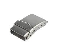 VBPCEFZTLK Hebilla de reloj plegable de doble botón sólido de acero inoxidable, cierre de despliegue de mariposa, hebilla de correa de reloj de 18mm y 22mm Hebilla de mesa(Steel 22mm)